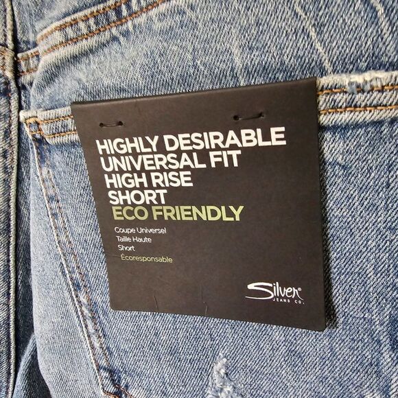 NWT SILVER JEANS HIGHLY DESIRABLE UNIVERSAL FIT HI RISE SHORT ECO FRIENDLY 30W - Picture 14 of 16
